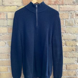 J Crew Men’s Size M 1/4 Zip Navy Sweater